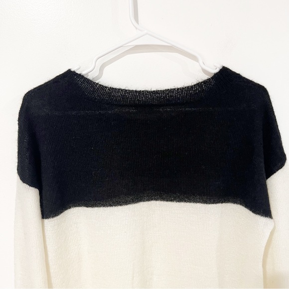 Sundance LET IT SNOW Mohair Blend Black & White Graphic Pullover Sweater Medium - Picture 8 of 8